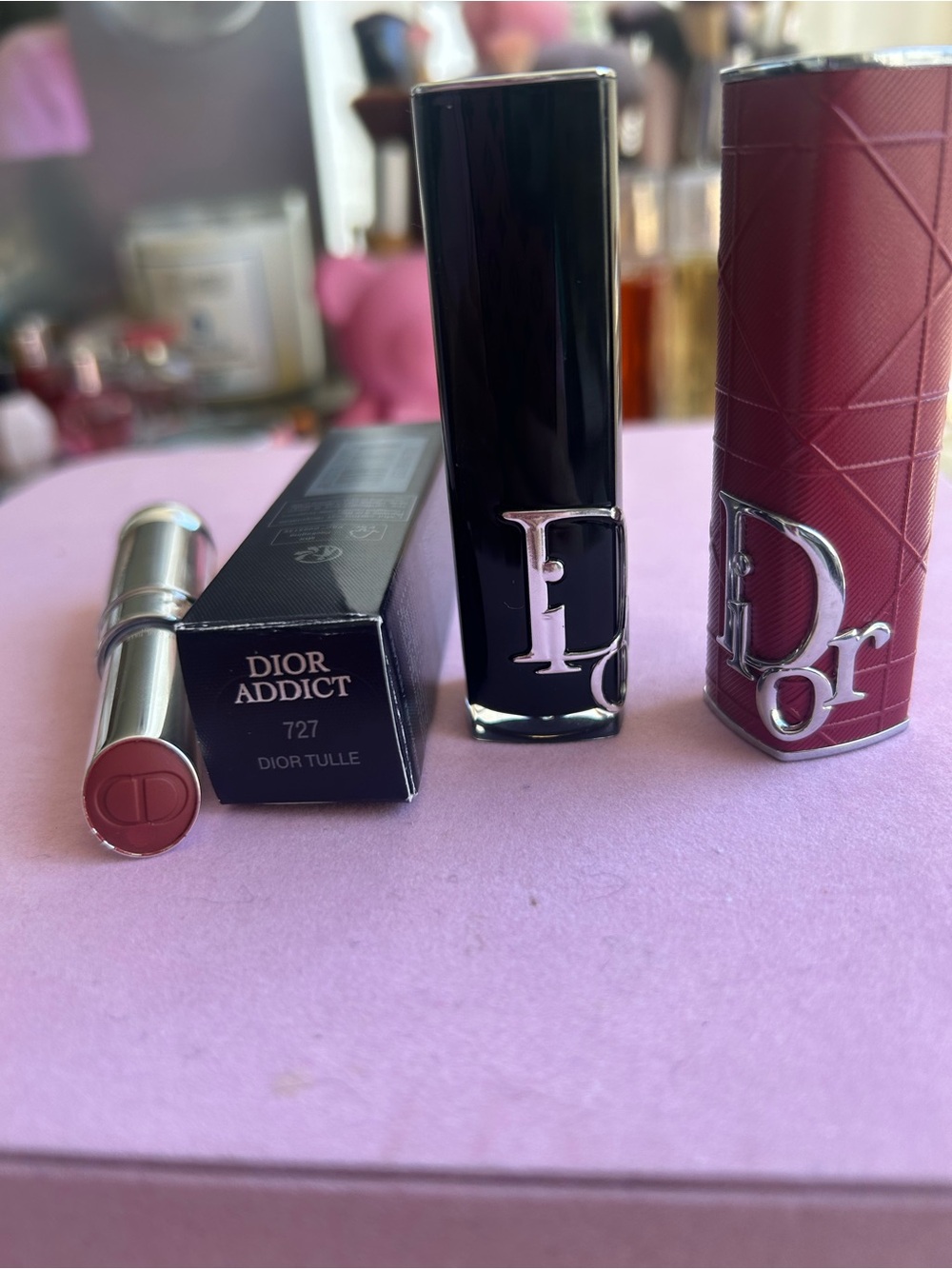 Dior Addict Lipstick Set — 727 Dior tulle +red case